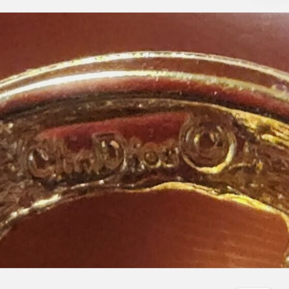 VINTAGE CHRISTIAN DIOR Signed Crystal Posts Oval Earrings 70's RARE - Picture 13 of 14